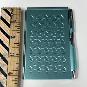 Wellspring Flip Notes Portable Small Metal Notepad & Pen Set Turbo Turquoise